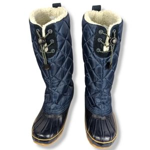 BASS Potter Blue Puffer Fleece Lined Duck Boots: Women's Size 6.5-7